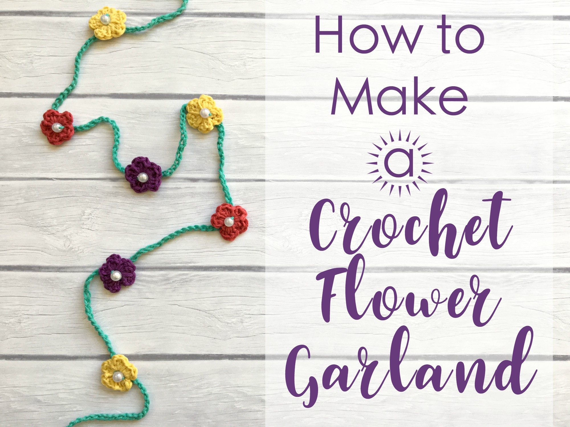 How to make a crochet flower garland Step by Step Video Tutorial
